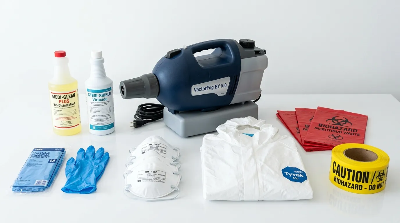 Professional biohazard remediation crew working in Cuero